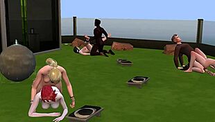 Brutal yoga session with redhead shemale