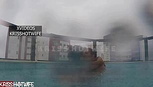 corno getting fucked in outdoor pool while waiting for real guys