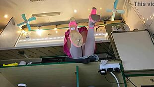 sexy virgin spreads legs serving customers outdoors