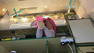 sexy virgin spreads legs serving customers outdoors