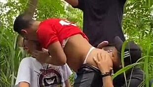 Intense Bareback Gay Fucking in Public Park Without Protection!