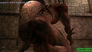 Rahasia di Makam! Aksi Assfuck Monster Hentai 3D