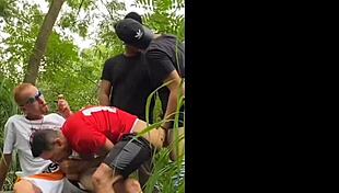 Intense Bareback Gay Fucking in Public Park Without Protection!