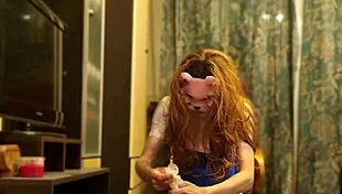 CUTE SISSY MONIKA SWALLOWS CUM