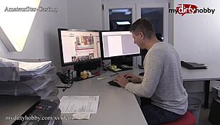 Gorgeous hot blonde babe gets bent over for doggystyle by amateur guy.