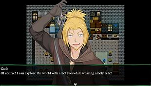 Entering the holy cathedral, half-naked blonde angels await in succubus covenant