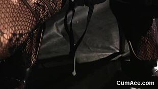 kinky peach gets sperm load on face eating semen 😈