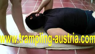Trampling bound slave in vacuum bed!