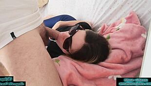 Amateur Gets Huge Facial Cumshot On Her New Glasses
