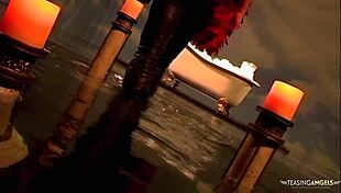 Brunette Uses Anal Toys Roughly in Doggy Style Before Man Arrives