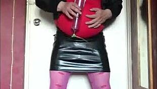 Bisexual Crossdresser Swallows Salty Drink From Shy Amateurs