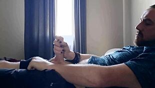 Jerking Thick Cock for Gay Bisexual Cumshot Action