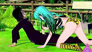 Lum's Big Tits Drive Him Horny In Urusei Yatsura Hentai.