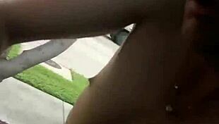 masturbating in public parking lot with cumshot