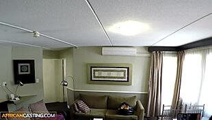 Ebony model performs ancient facial interracial african ceremony during job interview