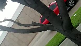 masturbating in public parking lot with cumshot