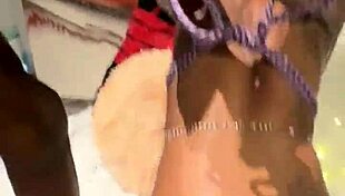 Bound woman gets intensely fucked in restrictive bondage