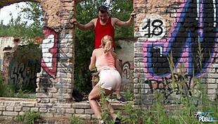 Blondie Gets First Fuck! Cum And Piss On Shirt