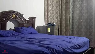 After tiring day, relaxing with stepsister