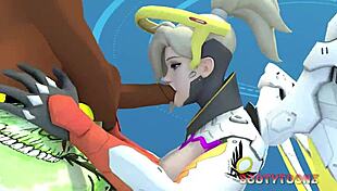 Mercy’s big ass shines in 3D cartoon porn.