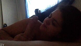 Girlfriend Deepthroats and Sucks Cock Like a Slut