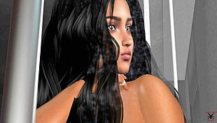 A relaxing shower session with a teen in the bathroom