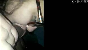 feeling the excitement as the chubby girl with glasses sucks her virgin friend's tattooed cock