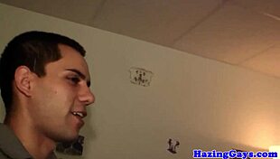 An amateur gay dicksucking at a frat party