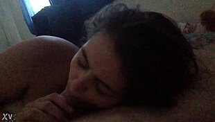 Girlfriend Deepthroats and Sucks Cock Like a Slut