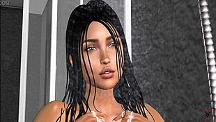 A relaxing shower session with a teen in the bathroom