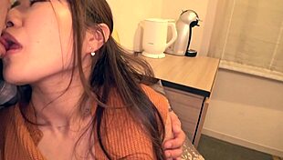 asian office lady squirts hard on big dick first time