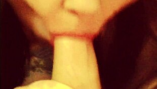 Tattooed Slut Gagging and Choking on Big Cock