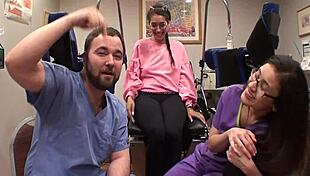 Tsayy's pussy is examined by a BDSM doctor using speculum and latex gloves