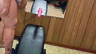 She uses mirror and dildos