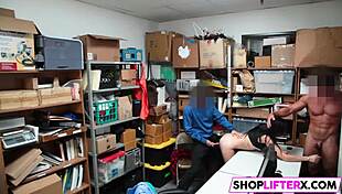 Officer Punishes Gal Audrey with Monster Cock at Work in Shop