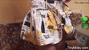 Hey, Tiny Miley Toys Pussy with Toys!