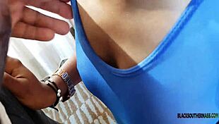 Slim P West's Cute Amateur Blowjob in Lingerie Ends with Cumshot