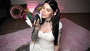 Honey Haze Kneels Wet for Russian Lick Orgasm