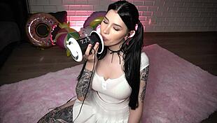 Honey Haze Kneels Wet for Russian Lick Orgasm