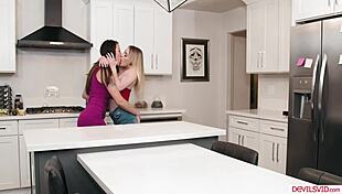 Busty Brunette Licks Her Friend's Wet Pussy