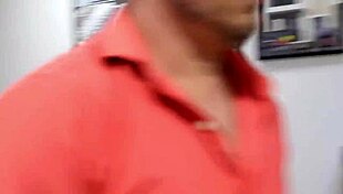 Amateur secretary with natural tits gapes in bathroom