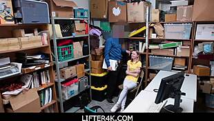 Petite burglar catarina petrov begs for punishment in the shop