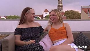 Ersties - German Lesbians Climax with Dildo and Ice