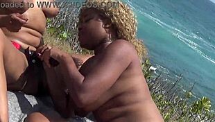 Porsha Carrera Drills Nina Rivera With Strapon On Beach