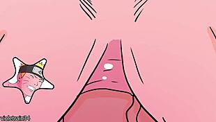 Naruto gropes sabers tits and fucks her