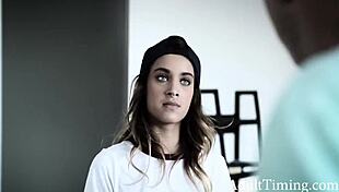 I turned my lesbian step sister straight with blowjob and riding