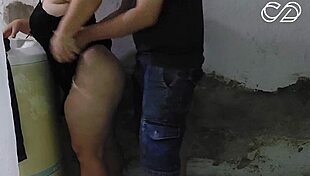 Naughty Prostitute Teases in Nightgown While Washing Clothes