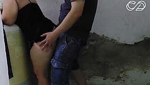 Naughty Prostitute Teases in Nightgown While Washing Clothes