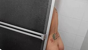 Spying On Stepsister's Shower, What A Huge Ass!