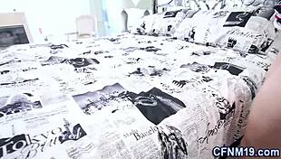 real amateur fingering herself gets a big cock cumshot